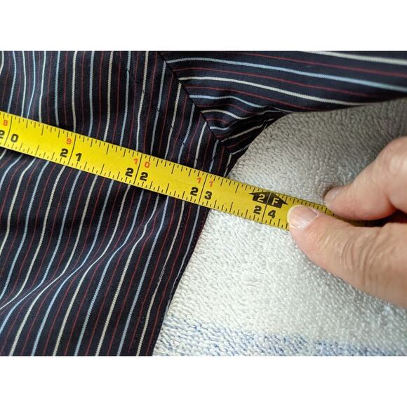 Dockers Mens Size Medium Stain Defender Long Sleeve Button Down Shirt Blue Strip - Picture 5 of 6